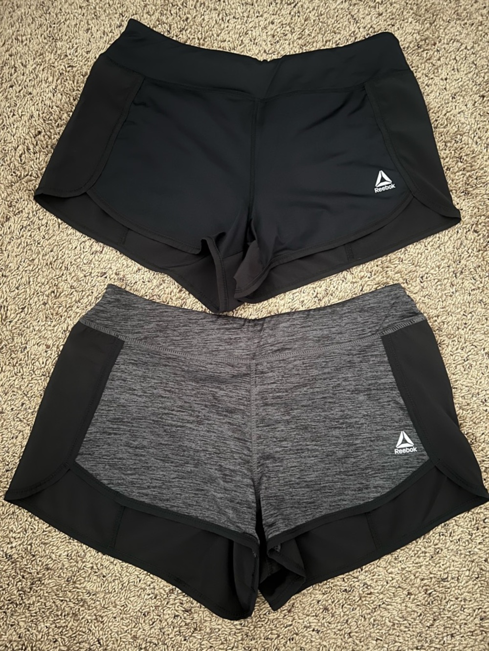 Reebok Women’s Black and Gray Athletic Shorts Duo